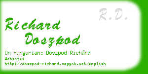 richard doszpod business card