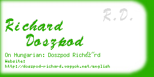 richard doszpod business card